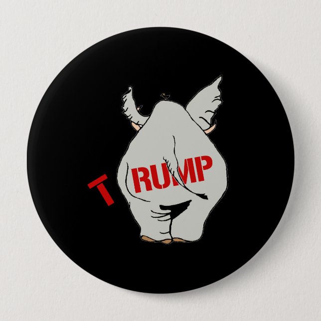 T-RUMP - Trump Elephant - 4 Inch Round Button (Front)