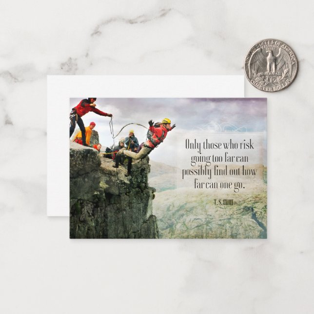 T.S. Eliot Inspirational Quote "How far" Card (Front/Back In Situ)