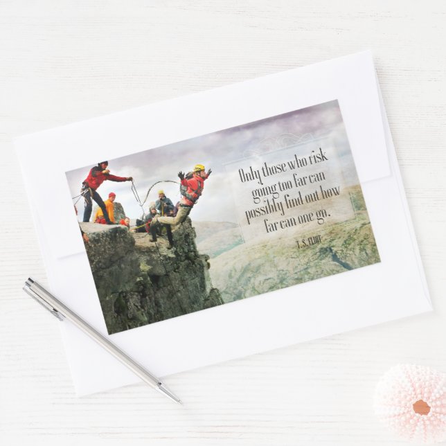 T.S. Eliot Inspirational Quote "How far" Sticker (Envelope)