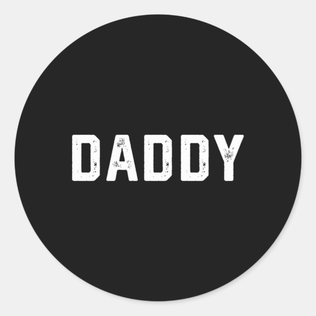T Says Daddy Classic Round Sticker (Front)