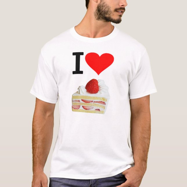 T-shirt アイ　ハート　苺 の ショート ケーキ　(　I 　Love　苺 の ショート ケーキ 　） (Devant)