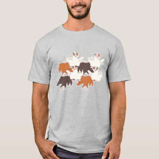 T-SHIRT ウシとマガモ・タイルのテセレーション（BBL_BW)