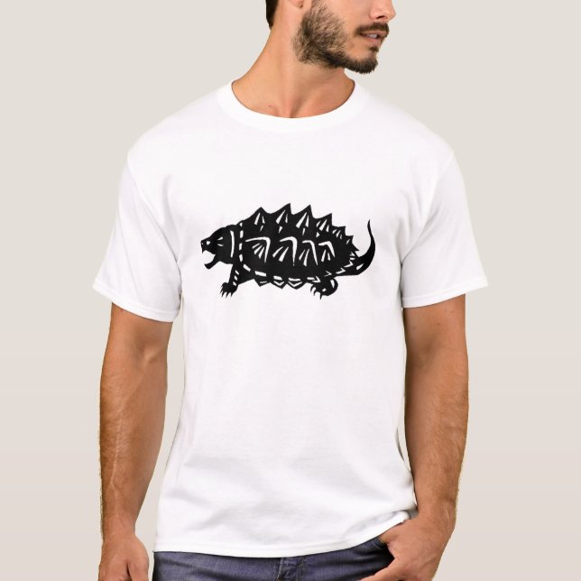 T-shirt ワニガメ　亀　切り絵　alligator snapping turtle, macroclemys (Devant)