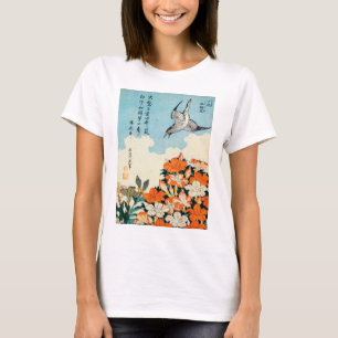 T-shirt 北 キ に 鳥, ツ 斎 Satsuki Azalea et Bird, Hokusai