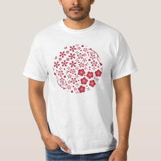 T-SHIRT 和柄Tシャツ-桜・梅・華丸 Tシャツ