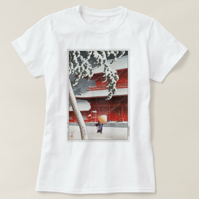 T-shirt 増 上 寺, 川 瀬 temple 水 Zôjô-ji, Hasui Kawase, Woodcut (Design devant)