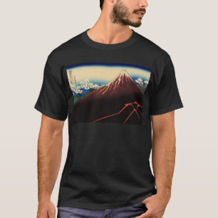T-shirt 山下白雨, tonnerre de 北斎 et mont Fuji, Hokusai,
