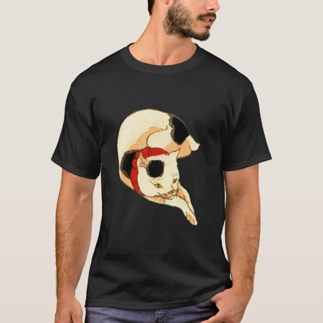 T-shirt 日 本 猫, 芳 Japonais Chat, Kuniyoshi, Ukiyo-e (Devant)
