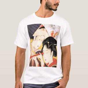 T-shirt 望 遠 鏡 覗 く 女, Fille avec télescope, Hokusai, Ukiyo