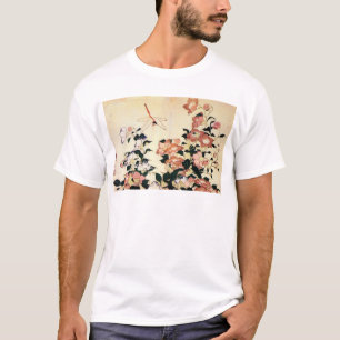 T-shirt 桔 梗, 北 斎 Bellflower et libellule, Hokusai, Ukiyoe