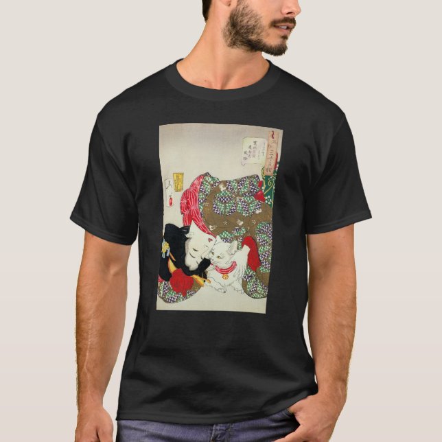 T-shirt 猫が好き, chats d'amour du 芳年 I, Yoshitoshi, Ukiyo-e (Devant)