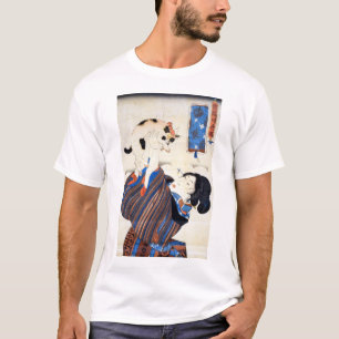 T-shirt 猫 と 女, 国 芳 Chat et Femme, Kuniyoshi, Ukiyo-e