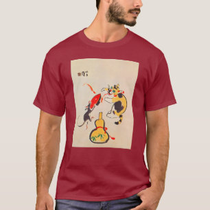T-shirt 猫 と 鼠, 栖 鳳 Chat et souris, Seihō, Art Japonais