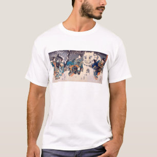 T-shirt 猫 の 雪 だ る ま, 国 Gros Chat Snowman, Kuniyoshi, Ukiyo