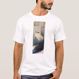 T-shirt 葦に白鷺, héron de 広重 et roseau blancs, Hiroshige,