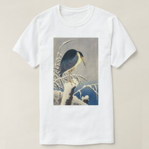 T-shirt 雪に青サギ, héron bleu de 小原古邨 dans la neige, Ohara