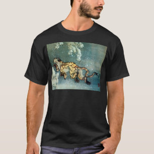 T-shirt 雪中虎図, tigre de 北斎 dans la neige, Hokusai