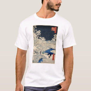 T-shirt 雪 の 太 橋, 広 pont 重 Snowy Drum, Hiroshige, Ukiyo-e