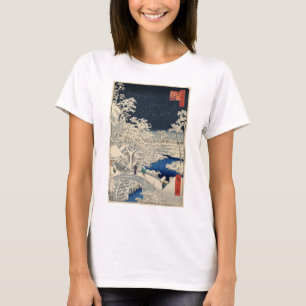 T-shirt 雪 の 太 橋, 広 pont 重 Snowy Drum, Hiroshige, Ukiyo-e