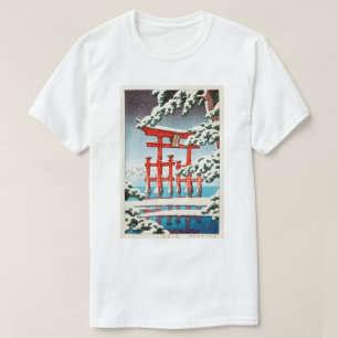 T-shirt 雪 の 島, Miyajima en Neige, Hasui Kawase, Woodcut