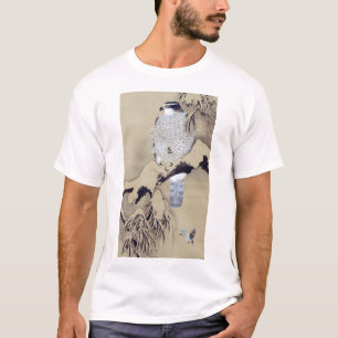 T-shirt 雪 中 鷹 図, 柴 田 是 Hawk dans la neige, Shibata Zeshin