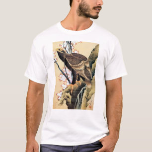 T-shirt 鷲 と 桜, 北 Fleurs d'aigle et de cerisiers, Hokusai