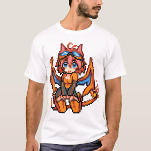 T-shirt 006 CHARIZARD Girl Sprite Pixel Art - PLEIN POKEDE