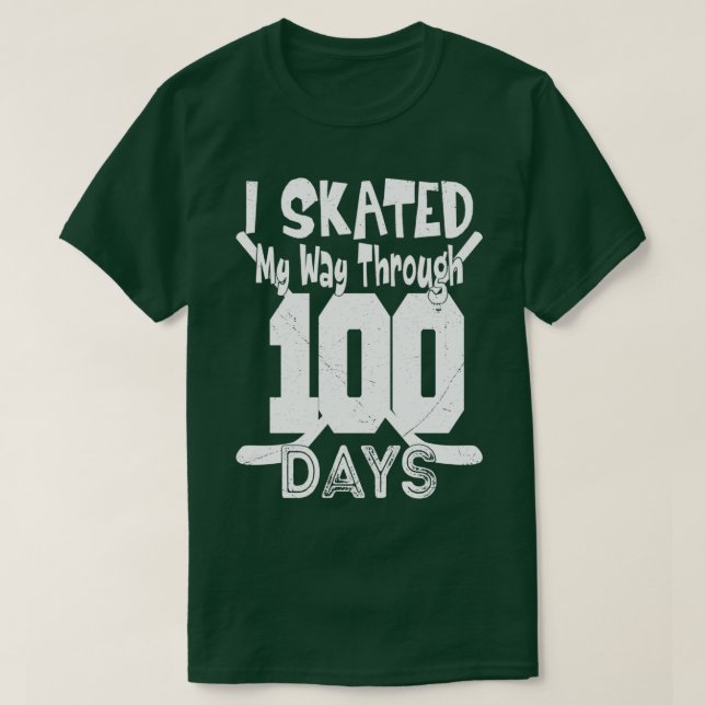 T-shirt 00 Jours D'École J'Ai Patiné Mon Chemin À Travers  (Design devant)