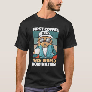 T-shirt 01 Lunettes de soleil Café Chien Rétro Caniche Rac