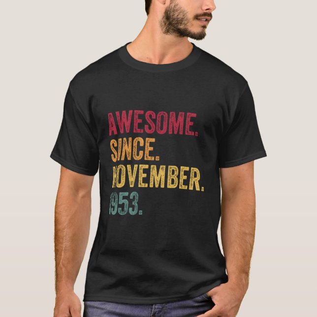 T-shirt 029024 Magnifique Depuis Novembre 1953 69Th 69 (Devant)