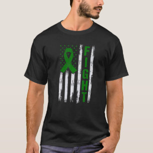 T-shirt 0 Drapeau américain en détresse pour la sensibilis