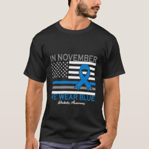 T-shirt 0 en novembre nous portons le bleu T1D T2D Diabéti