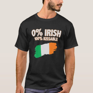 T-shirt 0% Irlandais 100% Kissable Irish Drapeau Pa