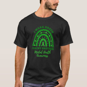 T-shirt 0 Je porte du vert pour mon frère Rainbow Mental H