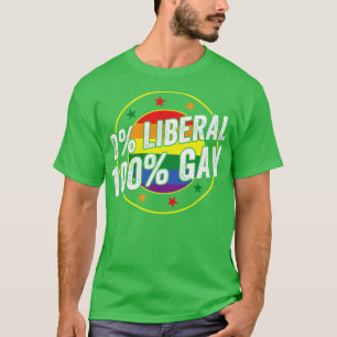 T-shirt 0 Libéral 100 Gay LGBT Design pour les conservateu