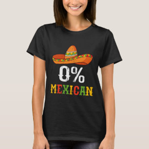 T-shirt 0% Mexicaine Cinco De Mayo Fiesta Sombrero Drôle M