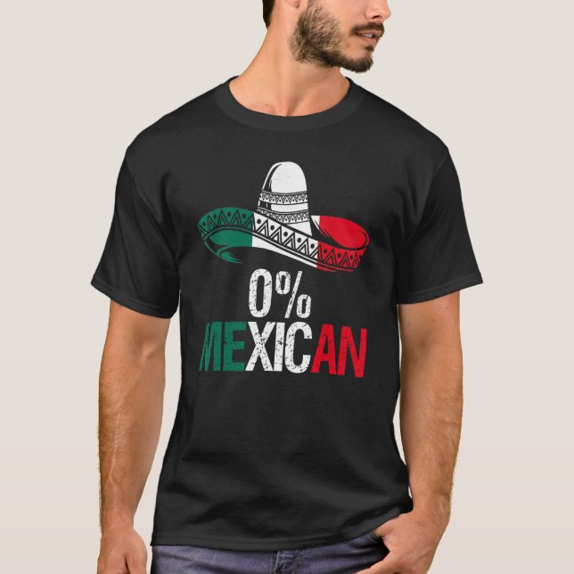 T-shirt 0 Mexican With Sombrero And Mustache For Cinco de  (Devant)