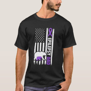 T-shirt 0 Papa Épilepsie Drapeau Américain Papa D'un Guerr