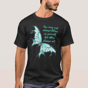 T-shirt 0 Papillon Vert Menthe Sensibilisation à la Santé 