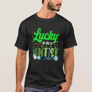 T-shirt 0 Rétro Chanceux D'être Un Dentiste Trèfle Irlanda