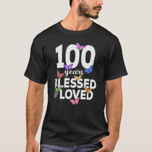 T-shirt 100 Ans de papillon béni et aimé 100e anniversaire