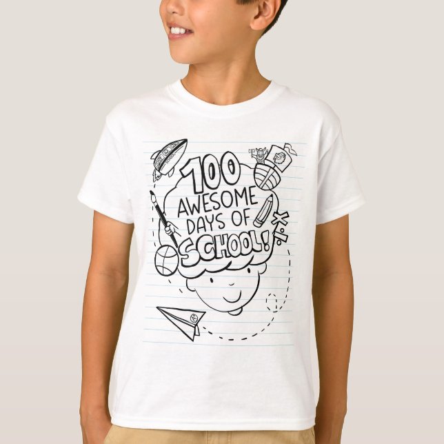 T-shirt 100 Awesome Days Of School (Devant)