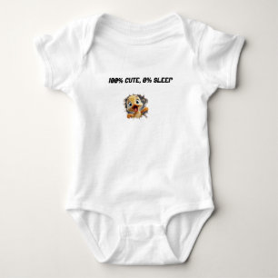 T-Shirt 100% Cute, 0% Sleep Baby Bodysuit