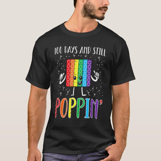 T-shirt 100 Days And Still Poppin 100th Day Of School Boys (Devant)