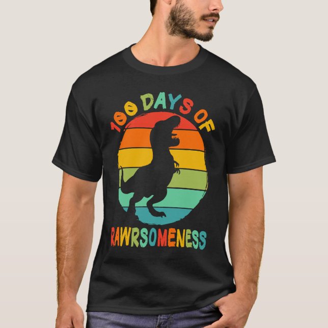 T-shirt 100 Days Awesomeness Of School Rex 100th Days Smar (Devant)