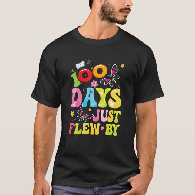 T-shirt 100 Days Just Flew By Butterfly 100th Day of Schoo (Devant)