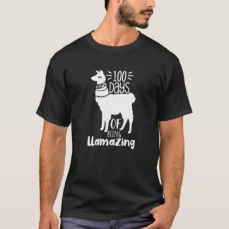 T-shirt 100 Days Llama Pun Meme Sarcastic 100th Day of Sch