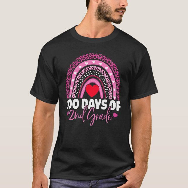 T-shirt 100 Days Of 2nd Grade 100th Day Of School Rainbow  (Devant)