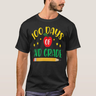 T-shirt 100 Days Of 2nd Grade Student Girls Boys 100 Days 