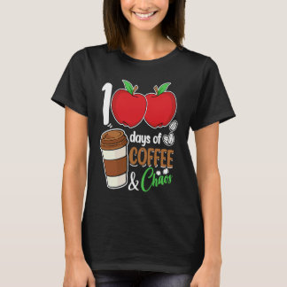 T-shirt 100 Days Of Coffee & Chaos 100th Day School Teach